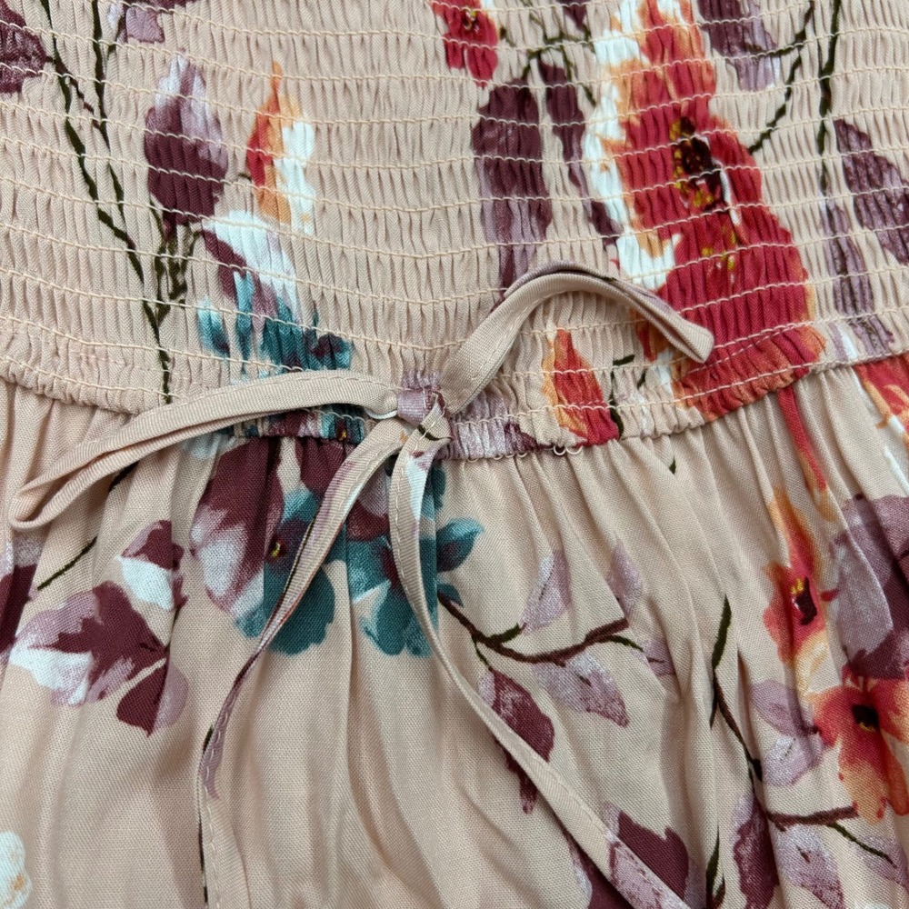 Band of Gypsies Smocked Dress Small‎ Puff Sleeve Fairycore Whimsical Boho Floral - Picture 7 of 12